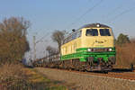 218 396-0 die neue Lokomotive der Brohltal-Eisenbahn  mit Aluzug am 08.02.2018 in Lintorf.