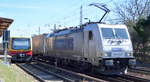 METRANS 386 013-7  [NVR-Number: 91 54 7386 013-7 CZ-MT] mit Containerzug aus Richtung Frankfurt/Oder am 07.04.18 Berlin-Hirschgarten.