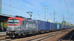 PKP CARGO S.A. mit  EU46-509  [NVR-Number: 91 51 5370 021-5 PL-PKPC] und Containerzug am 17.09.18 Bf. Flughafen Berlin-Schönefeld.