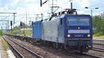 DeltaRail GmbH mit  143 069-3  [NVR-Nummer: 91 80 6143 069-3 D-DELTA] und fast leerem Containerzug Richtung Frankfurt/Oder am 08.08.19 Bahnhof Flughafen Berlin Schönefeld.