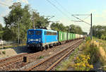 Containerzug mit 140 810-3 (140 041-5) der Eisenbahn-Bau- und Betriebsgesellschaft Pressnitztalbahn mbH (PRESS) durchfährt den Hp Dessau Süd auf der Bahnstrecke Trebnitz–Leipzig (KBS