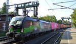 Wiener Lokalbahnen Cargo GmbH, Wien [A] mit der ELL Vectron  193 284  [NVR-Nummer: 91 80 6193 284-7 D-ELOC] verlässt mit Containerzug den Hamburger Hafen am 22.09.20 Bf.