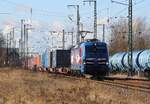 EGP 192 103   Mukran Port / bahnoperator   mit Containerzug durch Anklam am 17.03.2021