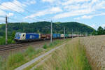 187 321 WLC mit einem Containerzug bei Wernstein Richtung Wels, 22.07.2020