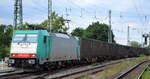 Polnische Alpha Trains  E 186 249-9  [NVR-Nummer: 91 51 5270 006-7 PL-ATLU], aktueller Mieter? mit Containerzug am 13.07.22 Vorbeifahrt Bahnhof Magdeburg-Neustadt. 