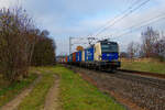 1193 980 WLC mit einem Containerzug bei Postbauer-Heng Richtung Regensburg, 27.11.2020