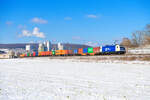 187 326 WLC mit einem Containerzug bei Karlstadt Richtung Würzburg, 12.02.2021