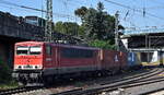 Leipziger Dampf KulTour GbR, Leipzig mit ihrer  155 167-0  (NVR:  91 80 6155 167-0 D-LDK ) verlässt mit einem Containerzug den Hamburger Hafen, 11.09.23 Höhe Bahnhof Hamburg-Harburg.