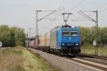 185 524-6 mit einem Containerzug in Bornheim am 24.04.2010