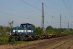 NIAG 276 003-7 (NIAG 1) mit 3 leeren Containerwagen in Moers am 03.06.2011