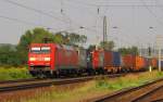 RALION DB Logistics 152 102-0 mit Containerwagen Richtung Groheringen, in Naumburg (S); 25.08.2011