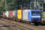 Die 145-CL 202 zieht Container durch Kln West am 26.06.2012