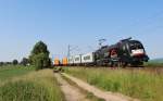 Am 8.Juni 2013 war MRCE/TXL 182 599 bei Burgstemmen mit einem Containerzug auf dem Weg in den Norden.