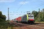 Am 06.06.2014 fuhr BLS Cargo Re 486 505 mit einem Containerzug durch Orschweier gen Heimat.