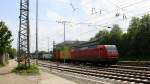 145 CL-014von Crossrail kommt Richtung Köln,Aachen-Hbf,Aachen-Schanz mit einem langen MSC-Containerzug aus Weil Am Rhein(D) nach Antwerpen-Berendrecht(B) und fährt in Aachen-West ein bei