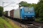 Railtraxx 185 515-4 am 12.07.2014 mit einem Containerzug nach Belgien beim Abzweig Leutersberg.