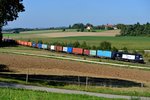 Den Titel für die am anspruchsvollsten zu belichtende Lok könnte die ES 64 U2 071 glatt für sich beanspruchen. Tiefschwarz mit reinweißer Seitenfolierung mit dem Hinweis Eurogate Intermodal, da ist das Kontrastspektrum groß. Am 28. September 2013 konnte die Lok mit einem bunten Containerzug bei Sinngrün fotografiert werden.