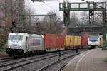 Metrans 386 012-6 durchfährt Hamburg-Harburg 11.1.2017