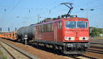 Rpool  155 015-1 (9180 6 155 015-1 D-Rpool) mit gemischtem Güterzug am 18.09.18 Bf. Flughafen Berlin-Schönefeld.