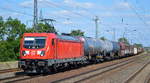 DB Cargo Deutschland AG mit  187 131  [NVR-Nummer: 91 80 6187 131-8 D-DB] und gemischtem Güterzug am 28.06.19 Saarmund Bahnhof.