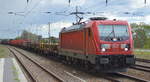 DB Cargo AG [D] mit  187 116  [NVR-Nummer: 91 80 6187 116-9 D-DB] und gemischtem Güterzug am 05.05.20 Bf. Saarmund.