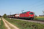 Mit dem EZ 44625 (Mannheim Rbf - Basel SBB RB) fuhr am Nachmittag des 23.04.2020 die 193 325 südlich von Buggingen über die KBS 702 durchs Markgräflerland in Richtung Müllheim