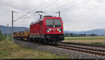 Gemischter Gz mit 187 181-3 unterwegs bei Etzelbach (Uhlstädt-Kirchhasel) Richtung Jena.