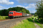 187 110 DB Cargo mit der Plattlinger Übergabe bei Postbauer-Heng Richtung Nürnberg Rbf, 06.07.2020