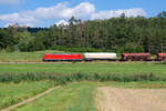 Lokportrait 187 081 DB Cargo mit einem gemischten Güterzug bei Oberdachstetten Richtung Würzburg, 16.08.2020