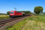 187 168 DB Cargo mit einem gemischten Güterzug bei Retzbach-Zellingen Richtung Würzburg, 09.09.2020  