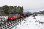 1293 035 ÖBB mit einem gemischten Güterzug bei Parsberg Richtung Nürnberg, 23.01.2021