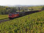 DB 185 145-0 mit dem FIR 51341 von Gremberg nach Kornwestheim Rbf, bei Erbach (Rheingau); 14.10.2011