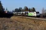 Sieht zwar aus wie ein weiterer Neuwagentransport, war aber der gemischte nachmittägliche Güterzug von Nürnberg Rangierbahnhof nach München Nord, der am 18.