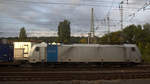 186 499-0 von Railpool  fährt mit einem Güterzug  aus Gallarate(I) nach Zeebrugge(B) aufgenommen bei der Ausfahrt aus Aachen-West in Richtung Montzen/Belgien.