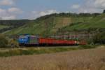 185 524-6 mit einem Eaos-Ganzzug in Himmelstadt am 02.08.2011