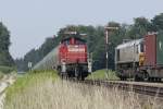 DB Schenker 294 904 mit Zug nach Wackerwerk, und EuroCargoRail 247 057 von Wackerwerk    27 juli 2012