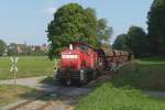 294 683-8 ist mit einem Leerem Schotterzug am 04.09.2012 zwischen Seinwenden und Obermohr