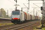 BLS 186 108 Railpool mit einem Stahlzug am 01.04.2014 in Köln Porz Wahn.