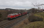 Leerholzzug mit der 218 446 von RP und der 213 297 Rennsteigbahn bei Jößnitz auf dem Weg nach Freiberg.