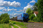 192 005 EVB mit einem Holzzug nach Hengersberg bei Postbauer-Heng, 03.07.2020