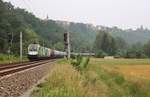 1016 023 und 1116 159 fuhren am 11.06.18 eien Kesselzug von Großkorbetha durch Orlamünde nach Passau.