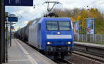   145-CL 203  [NVR-Number: 91 80 6145 099-8 D-ATLD] mit Kesselwagenzug (leer) Richtung Stendel am 30.10.8 Bf.