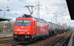 RheinCargo GmbH & Co. KG   185 584-0/2052  [NVR-Number: 91 80 6185 584-0 D-RHC] mit Kesselwagenzug am 05.03.19 Bf. Flughafen Berlin-Schönefeld.