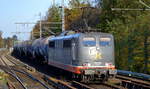 Hectorrail mit  162.005  Name: Herzog (NVR-Nr: 91 80 6 151 133-6 D-HCTOR) und Kesselwagenzug am 12.11.20 Berlin Buch.