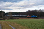 204 009 und 204 237 mit dem Kesselzug nach Weiden-West bei Oberteich, 31.01.2020