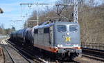 Hectorrail mit  162.010  Name:  Biberkopf  (NVR-Nummer: 91 80 6151 063-5 D-HCTOR) und Kesselwagenzug (Dieselkraftstoff) am 22.03.21 Berlin Buch.