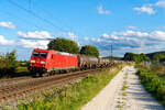 185 226 DB Cargo mit einem Kesselzug bei Parsberg Richtung Nürnberg, 07.09.2020