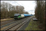 ELL 193944 hat mit ihrem Tankwagenzug gerade das östliche Stellwerk in Westerkappeln-Velpe passiert. Der Zug ist als DGS 45498 am 25.2.2024 um 11.47 Uhr nach Bad Bentheim unterwegs.