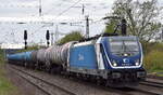 ČD Cargo a.s., Praha [CZ] mit ihrer  388 009-3  [NVR-Nummer: 91 54 7388 009-3 CZ-ČDC] und einem Kesselwagenzug am 11.04.24 Höhe Bahnhof Saarmund.