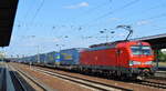 DB Cargo AG [D] mit  193 333  [NVR-Nummer: 91 80 6193 333-2 D-DB] und Taschenwagenzug aus Rostock am 17.08.20 Bf.